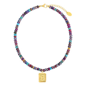 ブルーインペリアルジャスパー レターネックレス