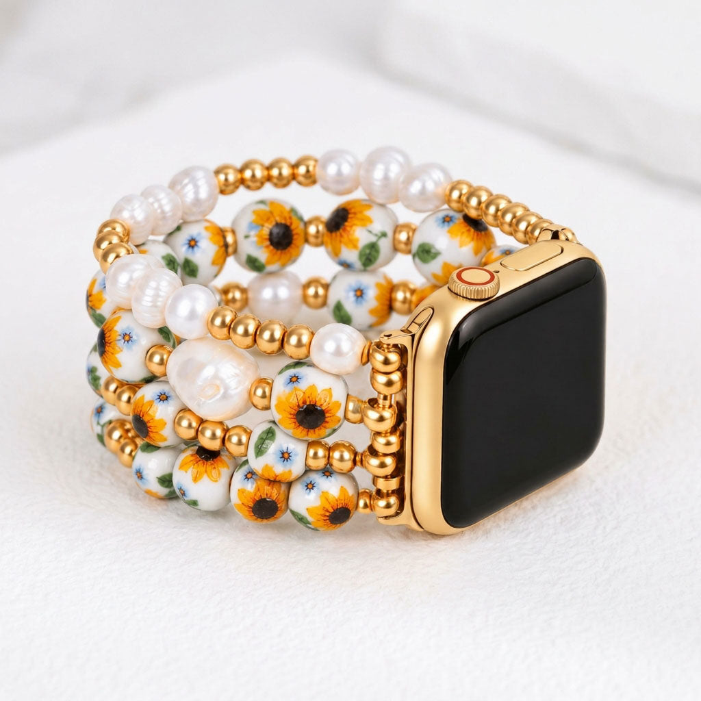 ポーセリンガーデン サンリットブルーム Apple Watch ストラップ