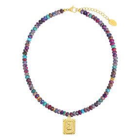 ブルーインペリアルジャスパー レターネックレス