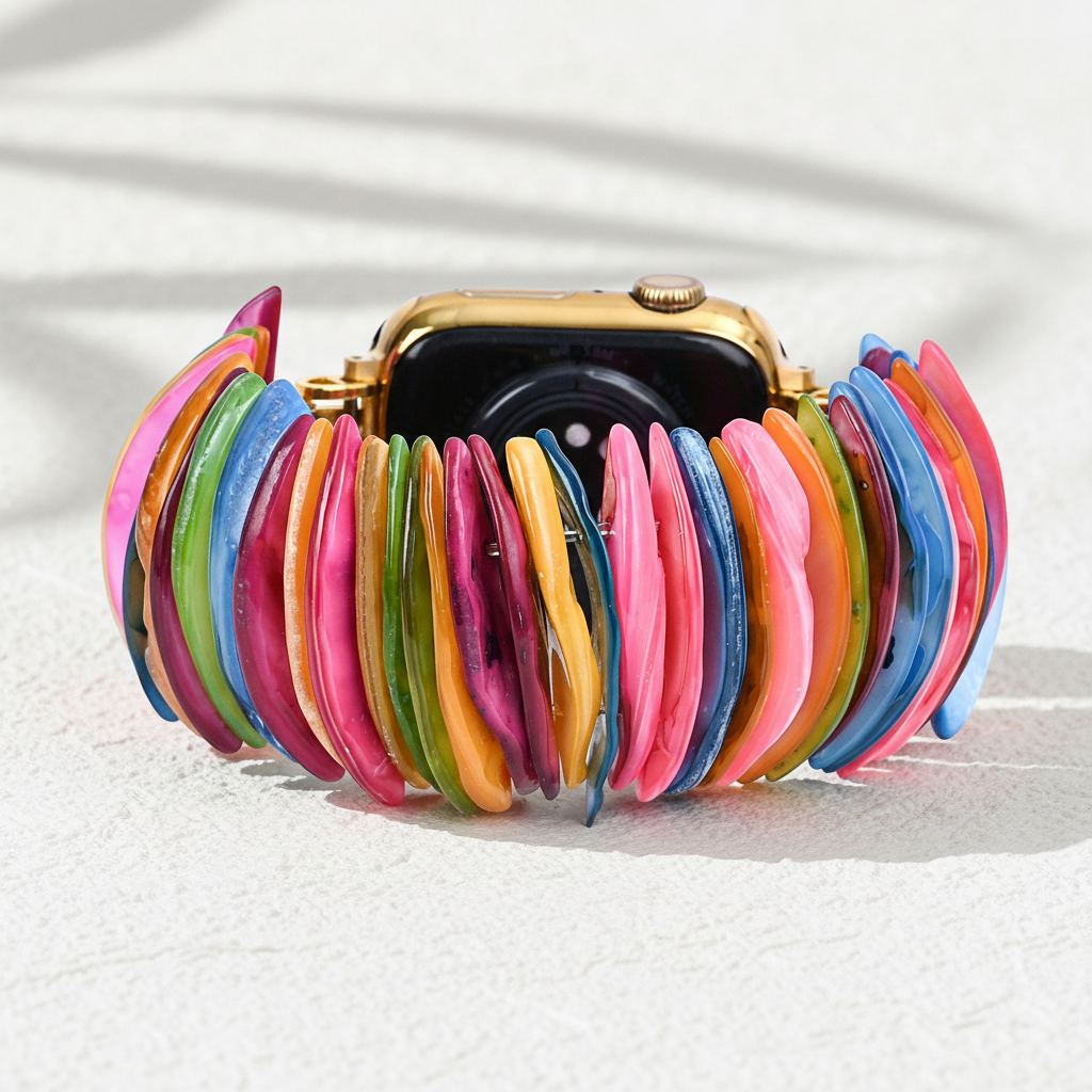 金色ドーパミン貝殻伸縮アップルウォッチバンド