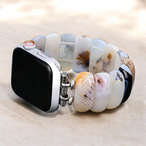 アイボリーデューンアゲートストレッチApple Watchストラップ