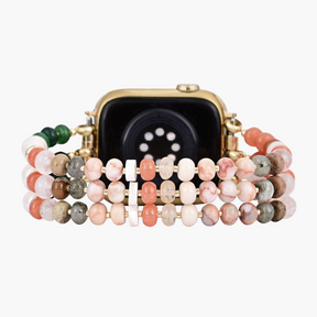 コーラルナチュラルストーンストレッチ Apple Watch ストラップ