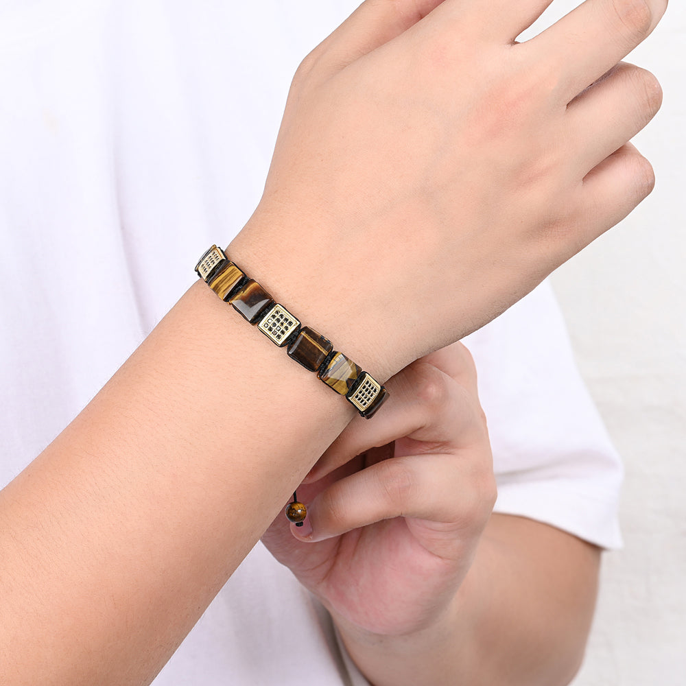 メンズ イエロータイガーアイ ブレスレット