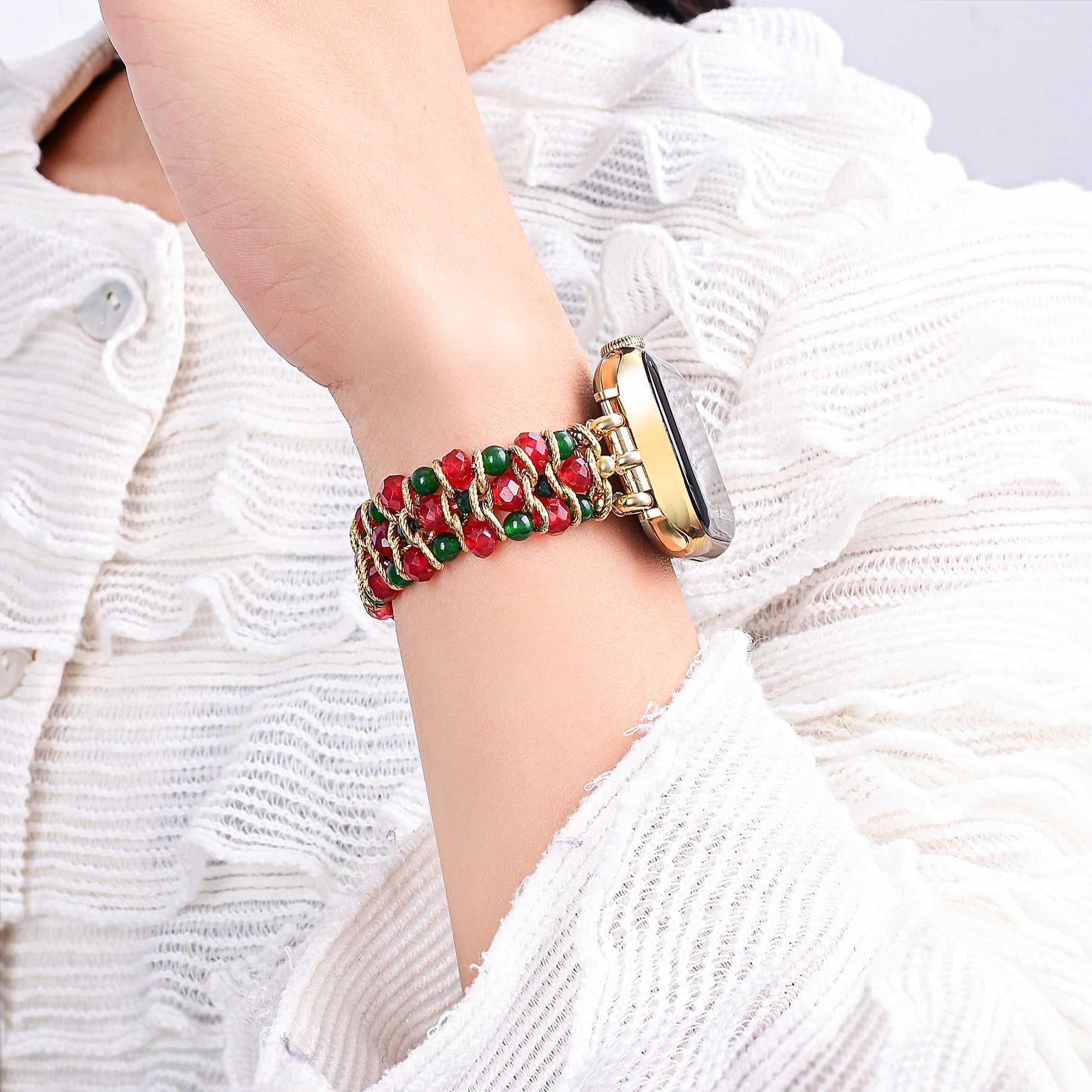 クリスマスチャームストレッチ Apple Watch ストラップ