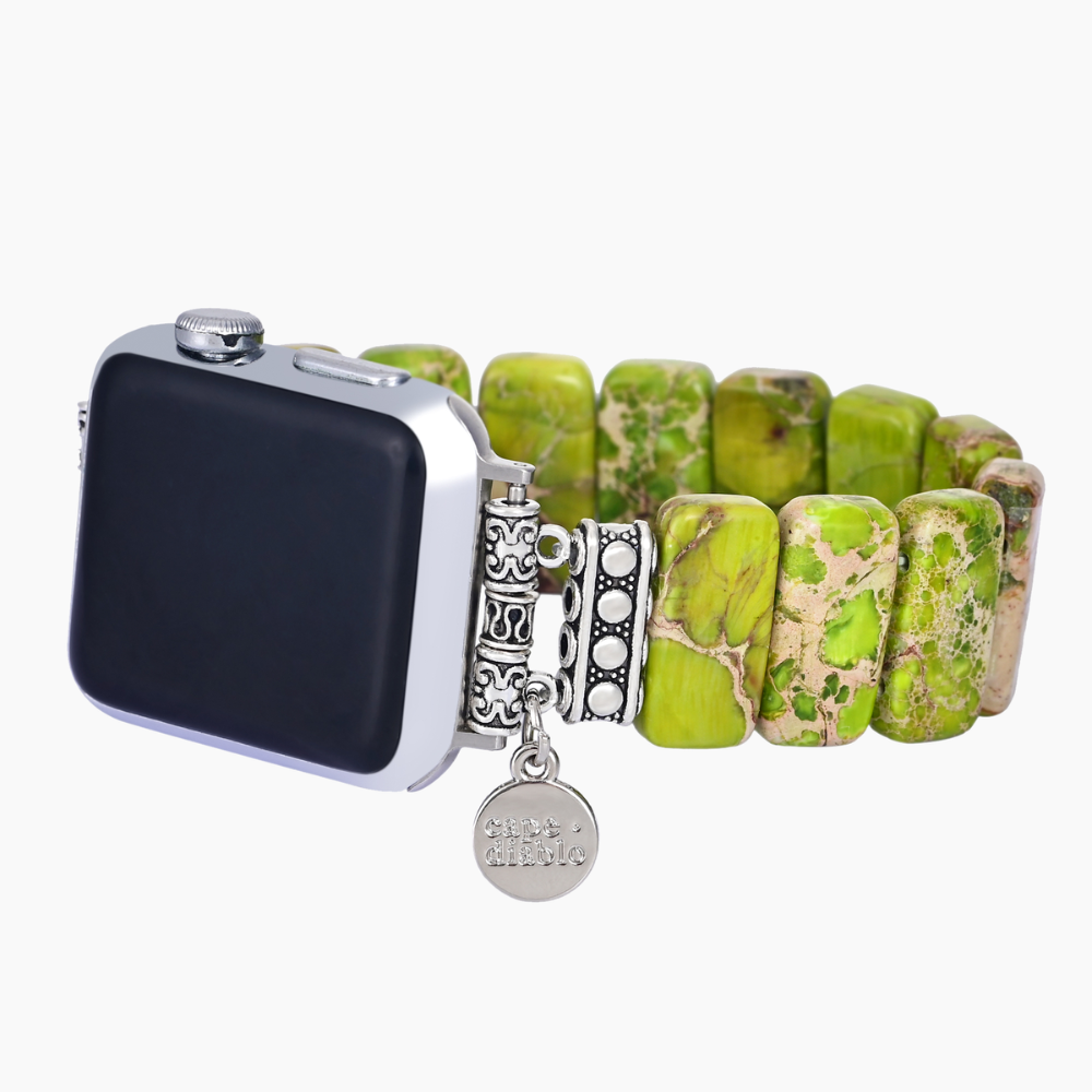 ライムチベタンジャスパーストレッチApple Watchストラップ