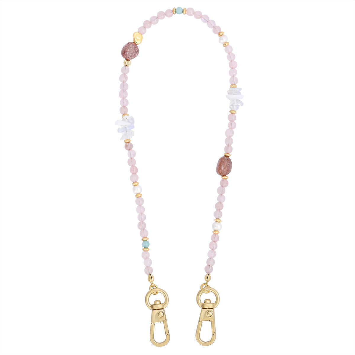 ローズクォーツチャーム携帯チェーン