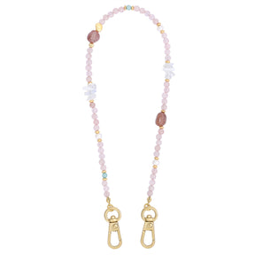 ローズクォーツチャーム携帯チェーン