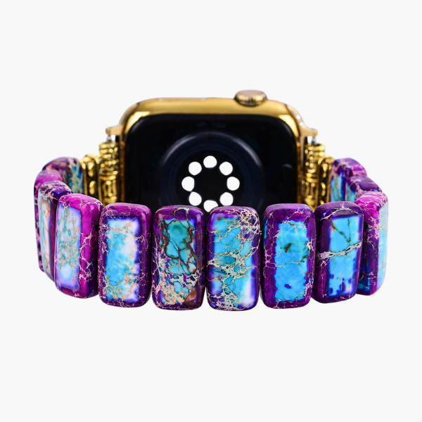 荘厳なチベットジャスパー伸縮性Apple Watchストラップ