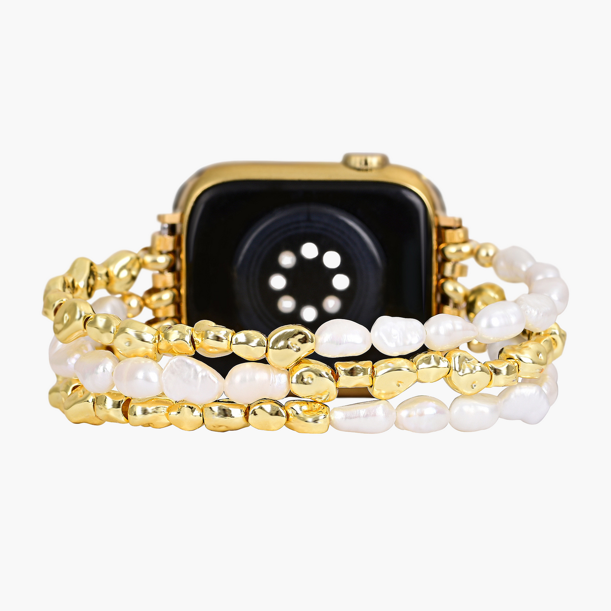 ゴールデンパールストレッチApple Watchストラップ