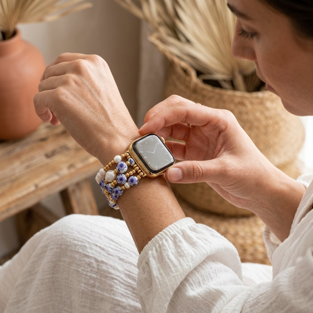 ポーセリンガーデン ラベンダーブルーム Apple Watch ストラップ