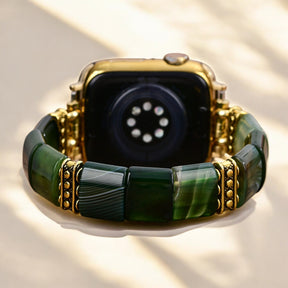 エバーグリーン セレニティ アゲート ストレッチ Apple Watch ストラップ