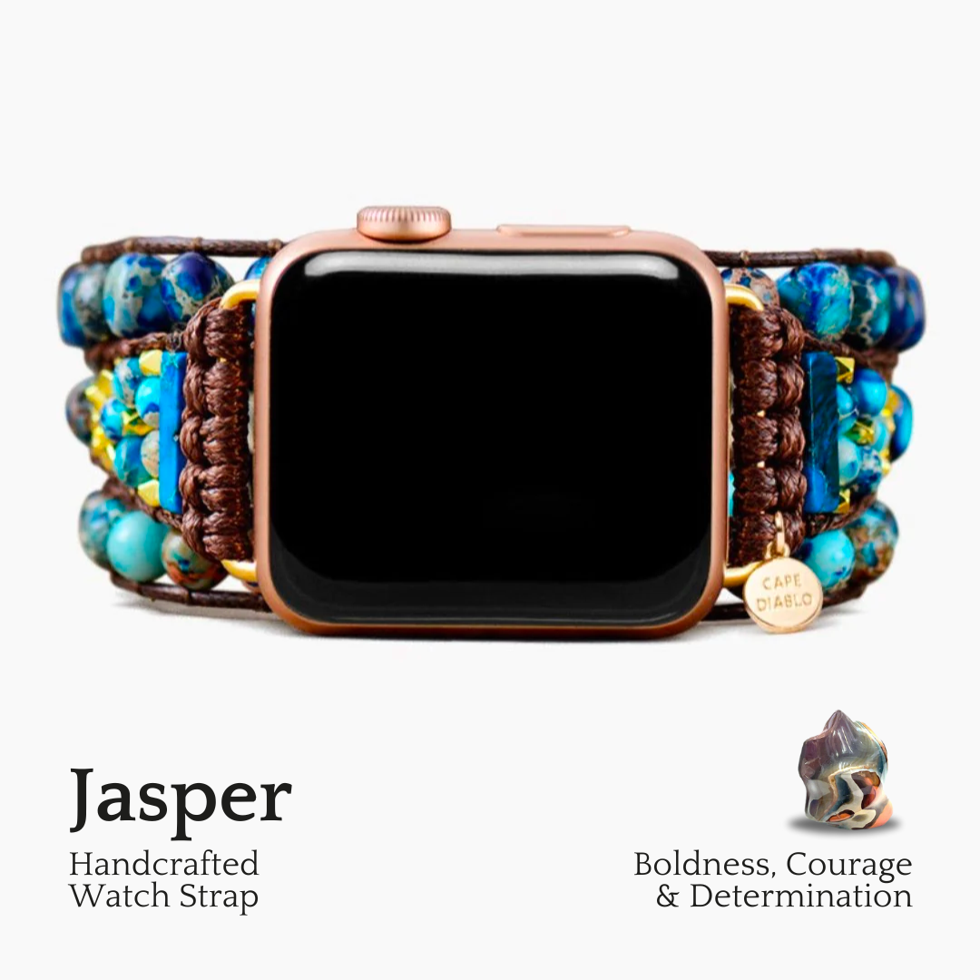 優雅なブルージャスパー Apple Watch ストラップ