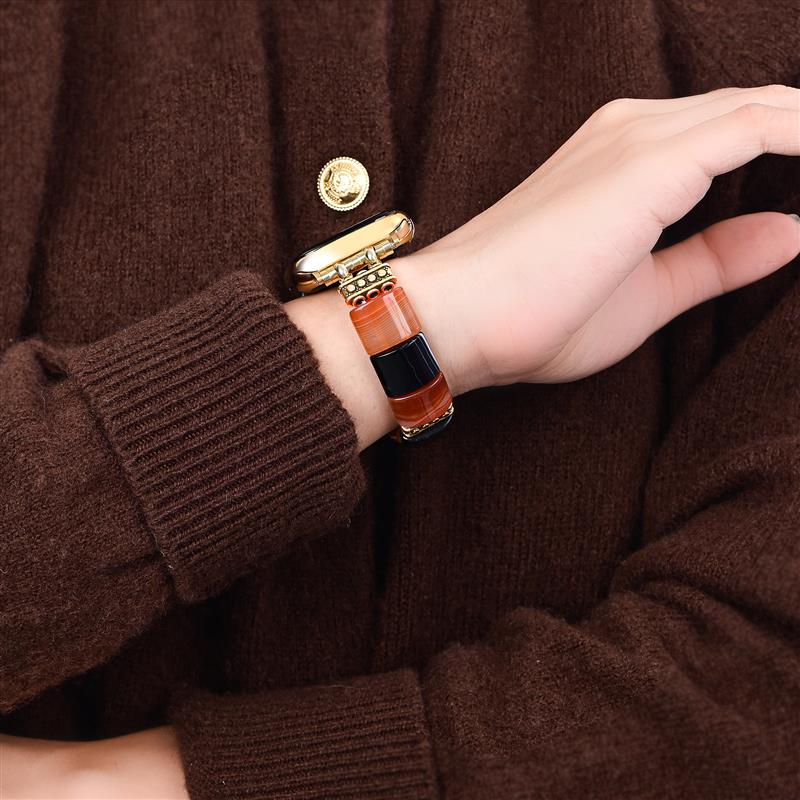 ハロウィンの幽霊ストライプ Apple Watch ストラップ