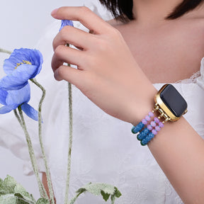 レインボーグロウストーンストレッチ Apple Watch ストラップ
