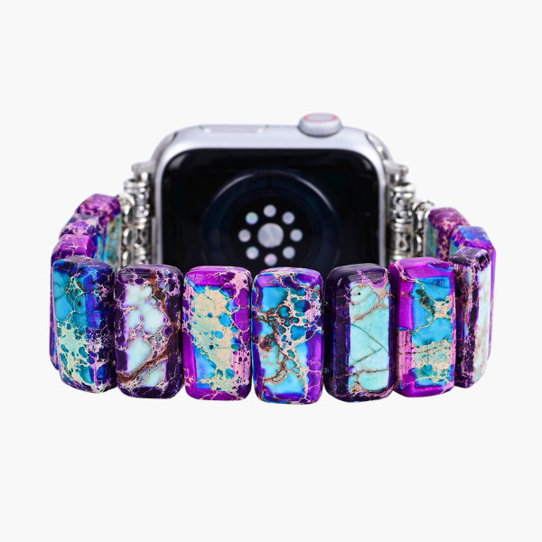 荘厳なチベットジャスパー伸縮性Apple Watchストラップ