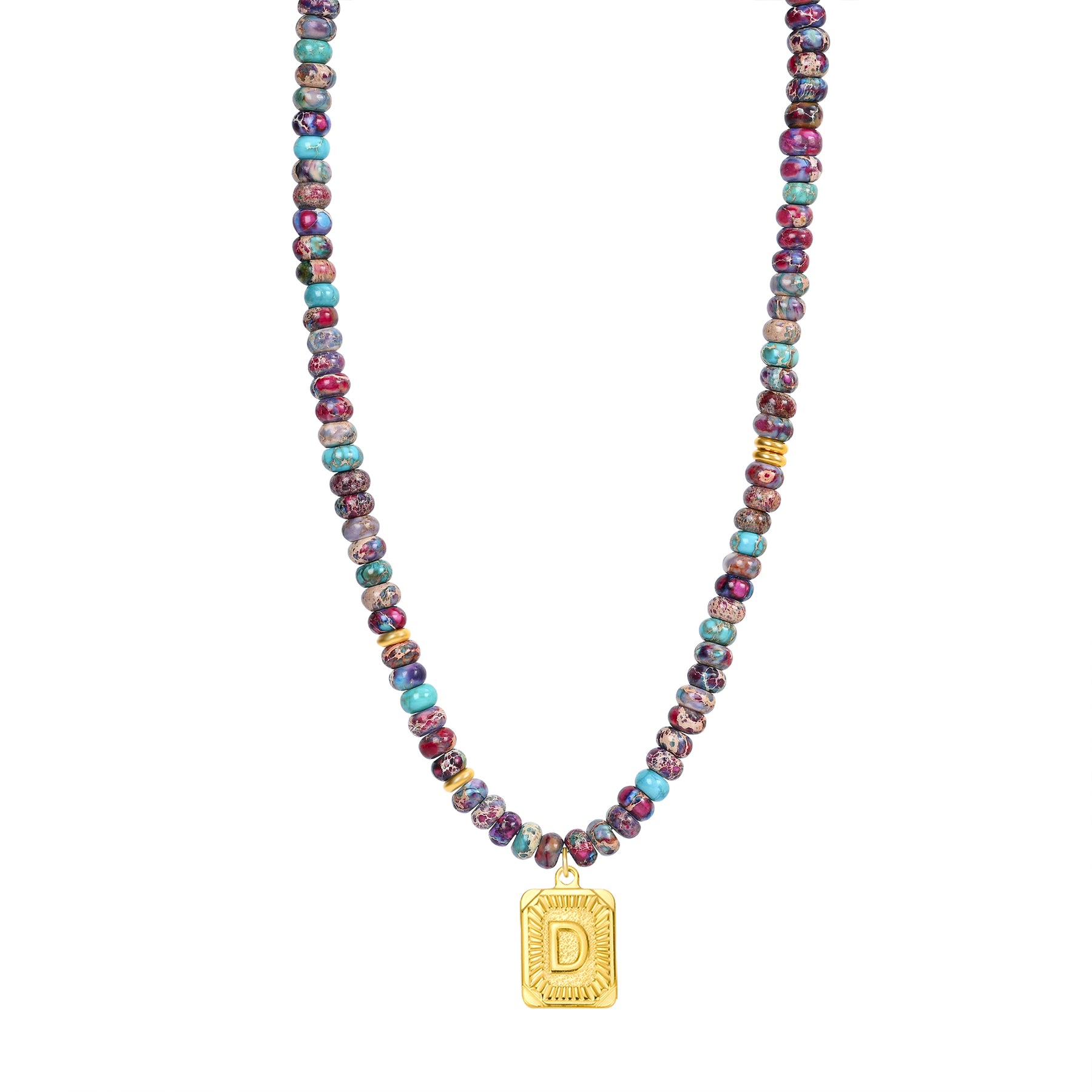 ブルーインペリアルジャスパー レターネックレス