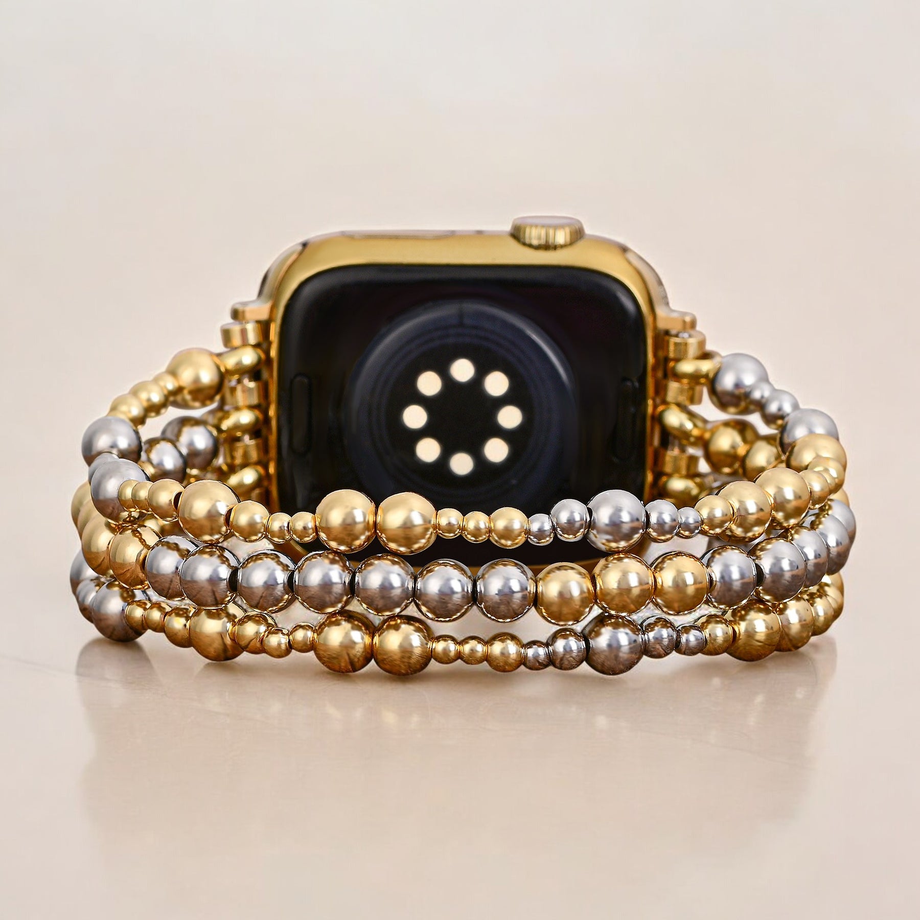 スターリングゴールド ストレッチ Apple Watch ストラップ