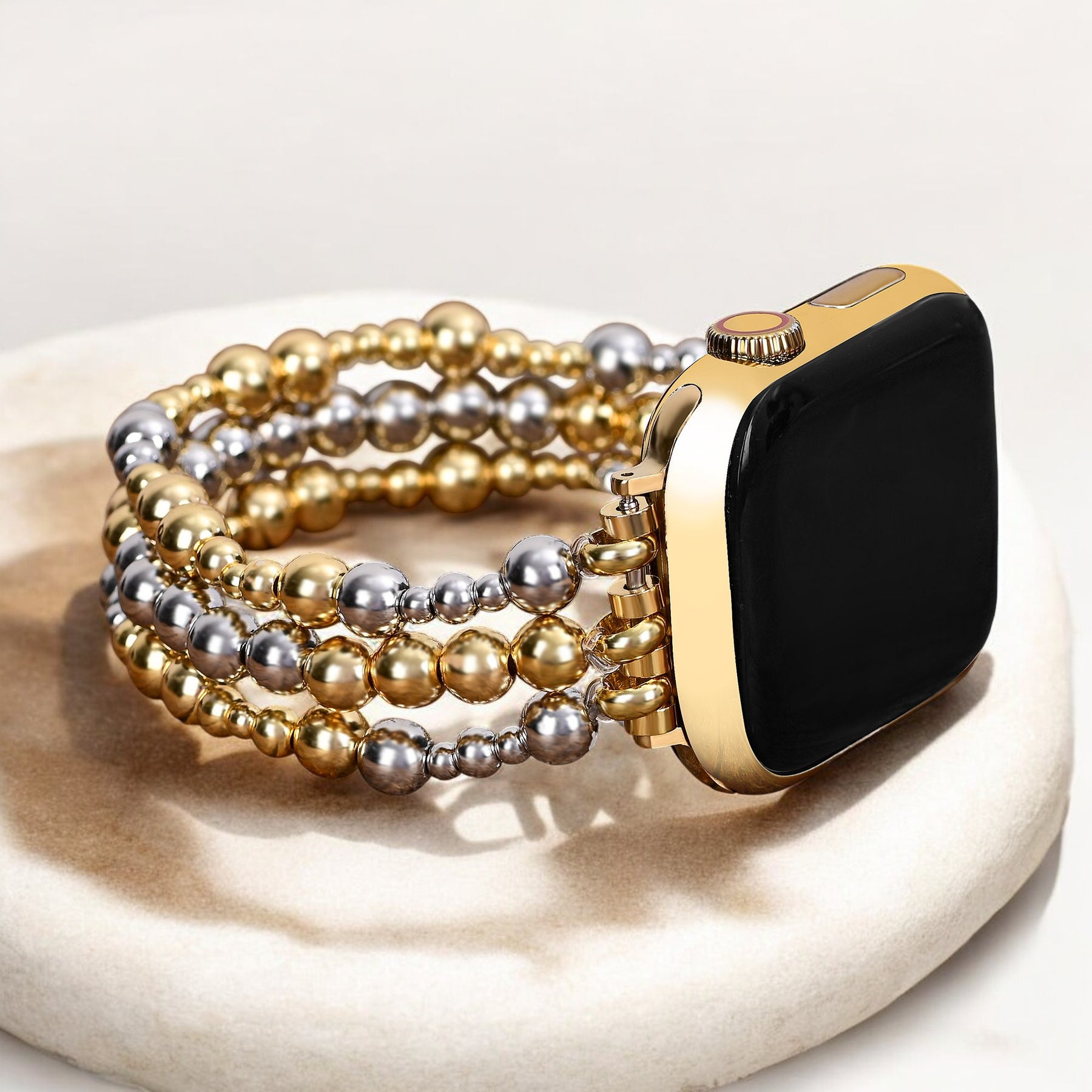 スターリングゴールド ストレッチ Apple Watch ストラップ