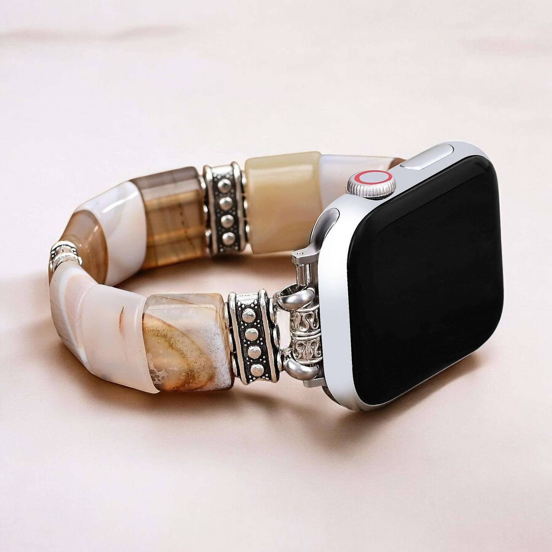 聖なる砂の瑪瑙ストレッチApple Watchストラップ