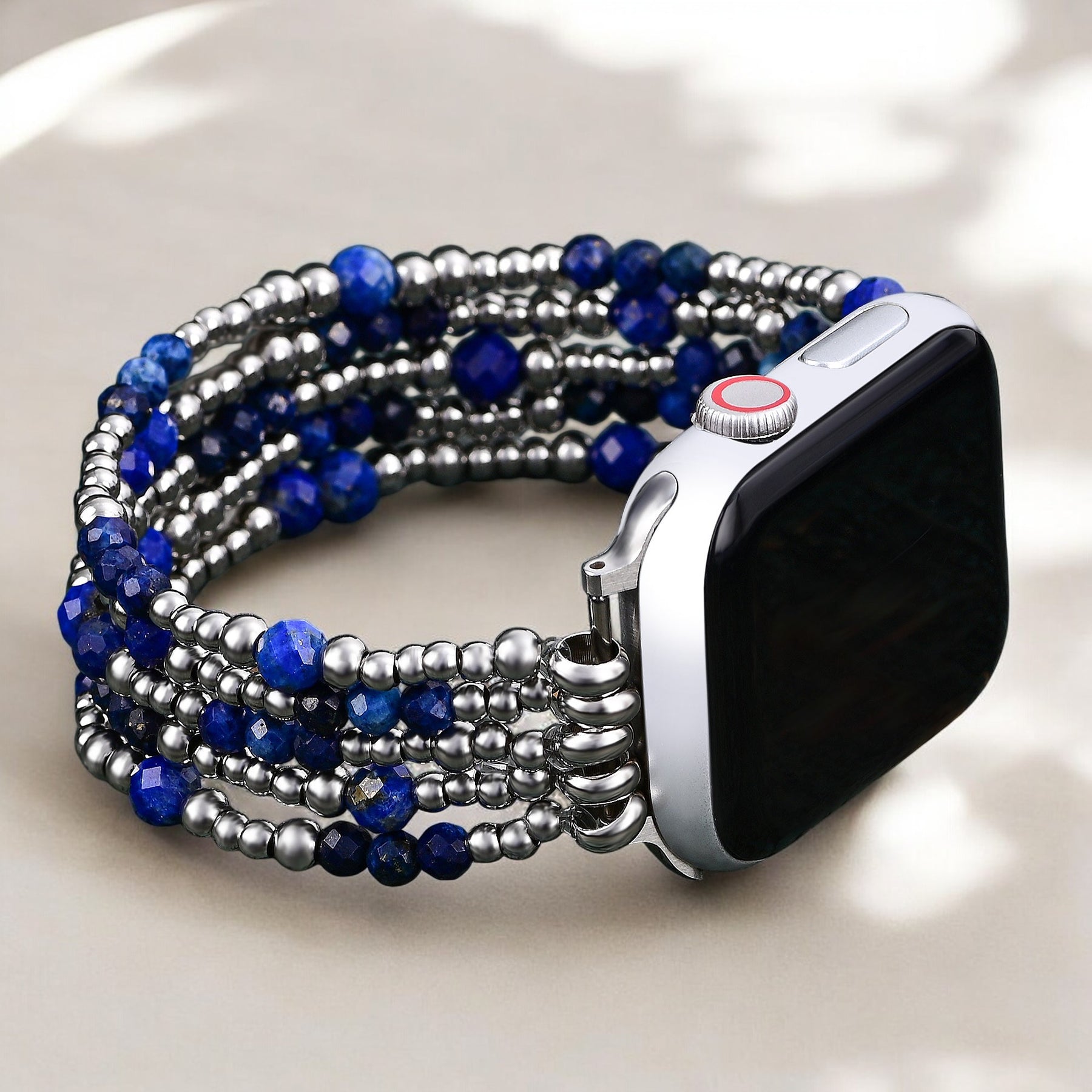 Azure Serenity Silver Stretch Apple Watch ストラップ