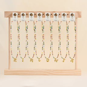 マルチカラーバブルレターネックレス