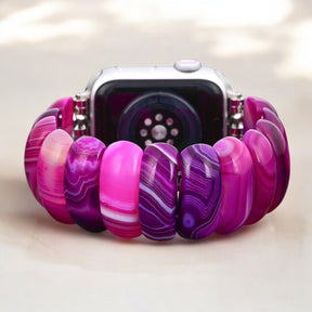 ラディアントオーキッドアゲートストレッチApple Watchストラップ