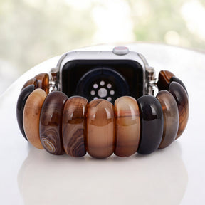 アースリーエンバーアゲートストレッチApple Watchストラップ