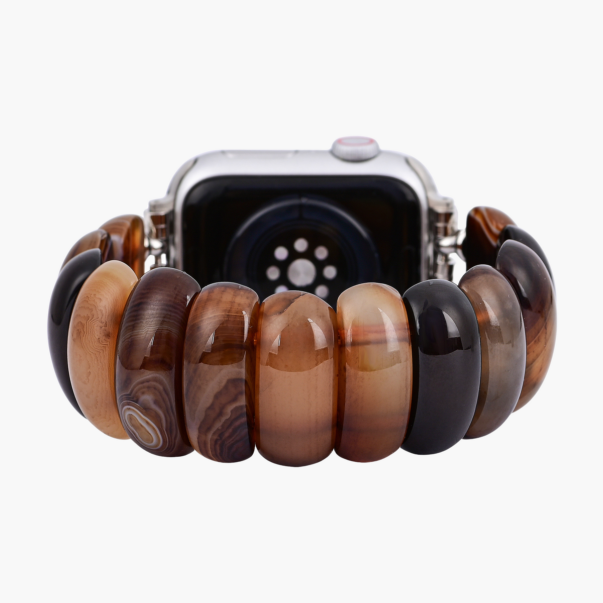アースリーエンバーアゲートストレッチApple Watchストラップ
