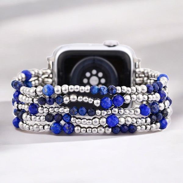 Azure Serenity Silver Stretch Apple Watch ストラップ