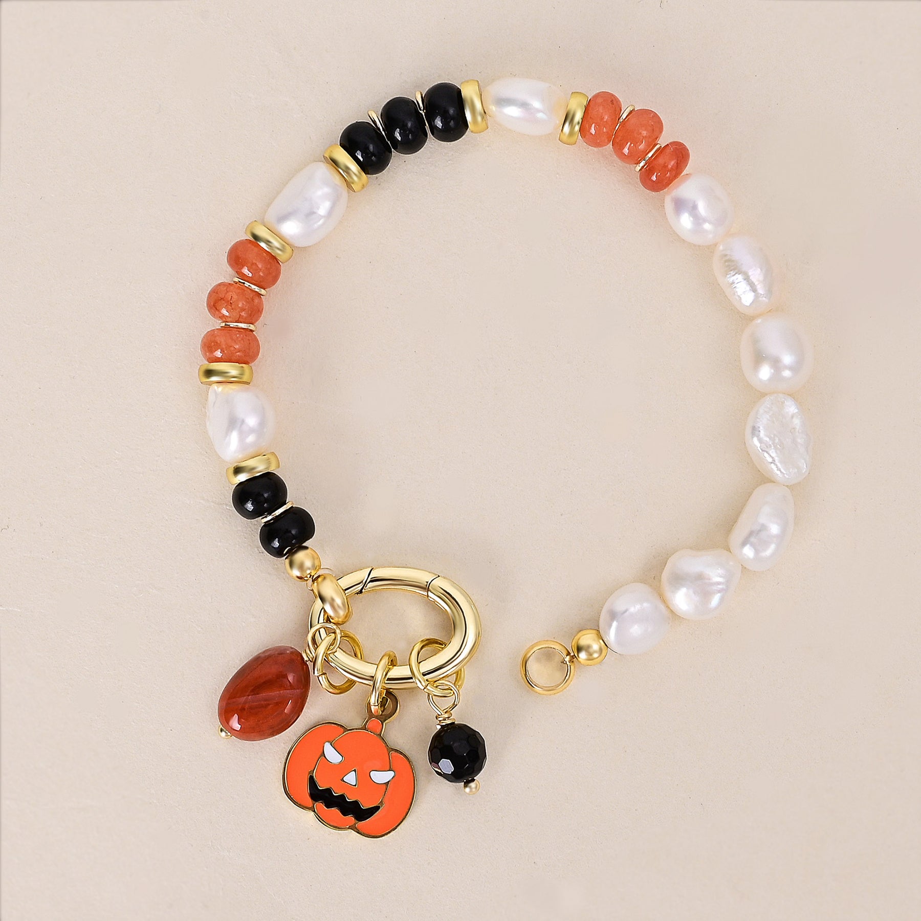クリスマスグロウパールブレスレット