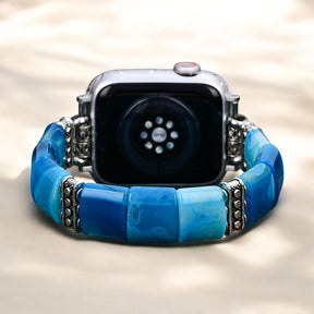 静かな深淵アゲート伸縮Apple Watchストラップ