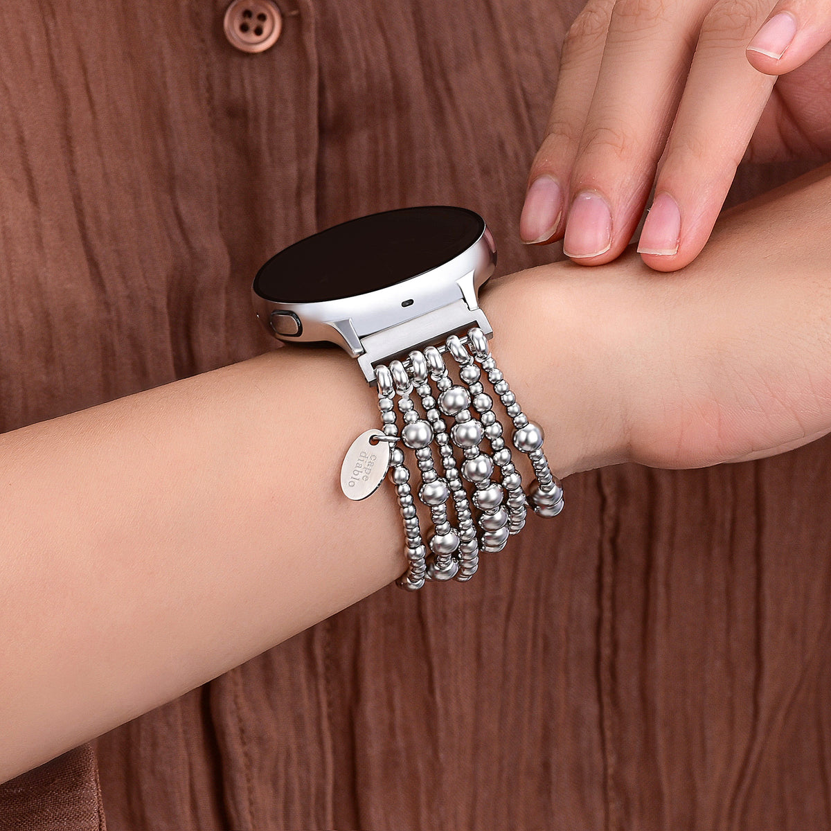プラチナデミュアストレッチ Apple Watch ストラップ