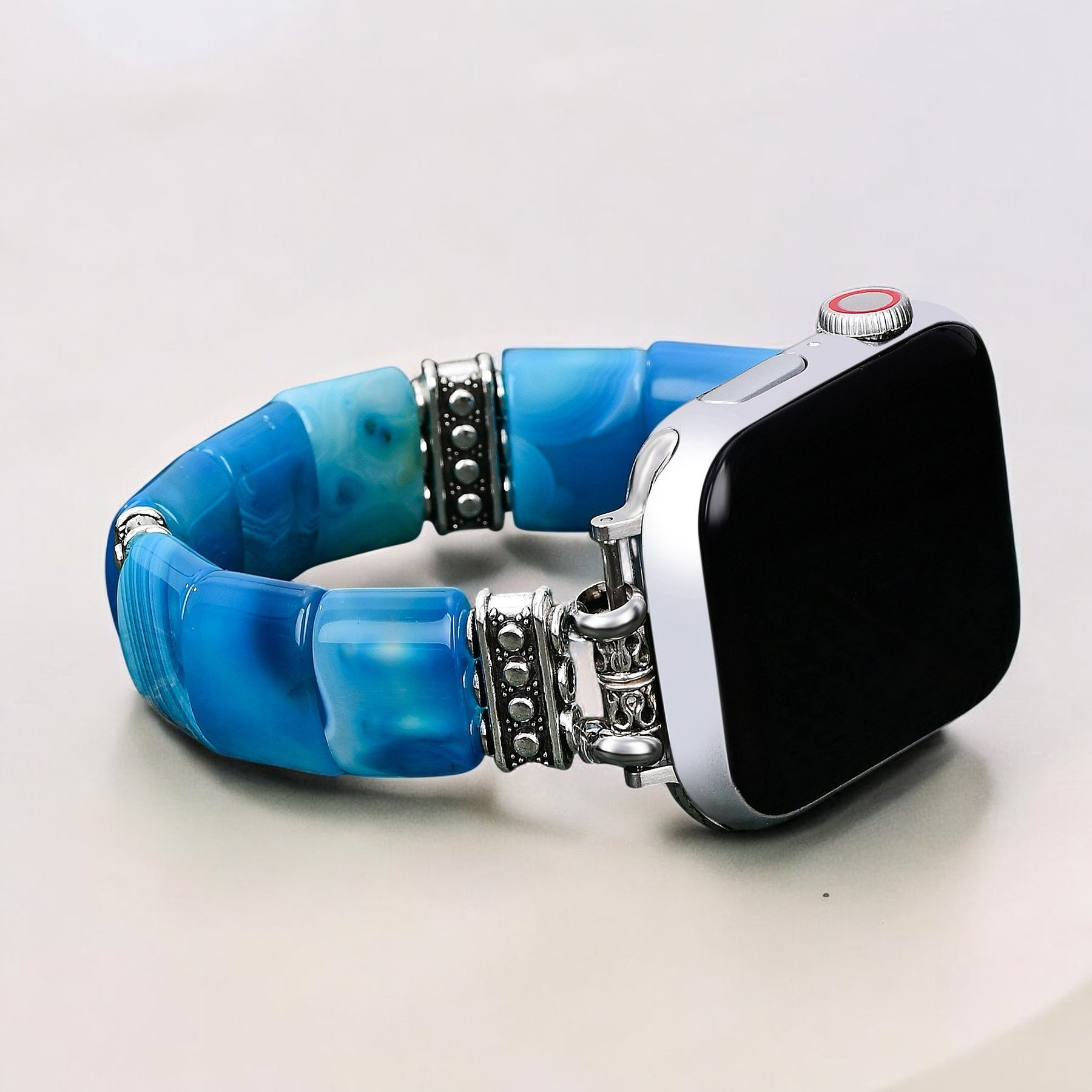 静かな深淵アゲート伸縮Apple Watchストラップ