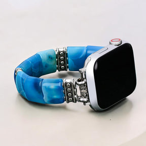 静かな深淵アゲート伸縮Apple Watchストラップ
