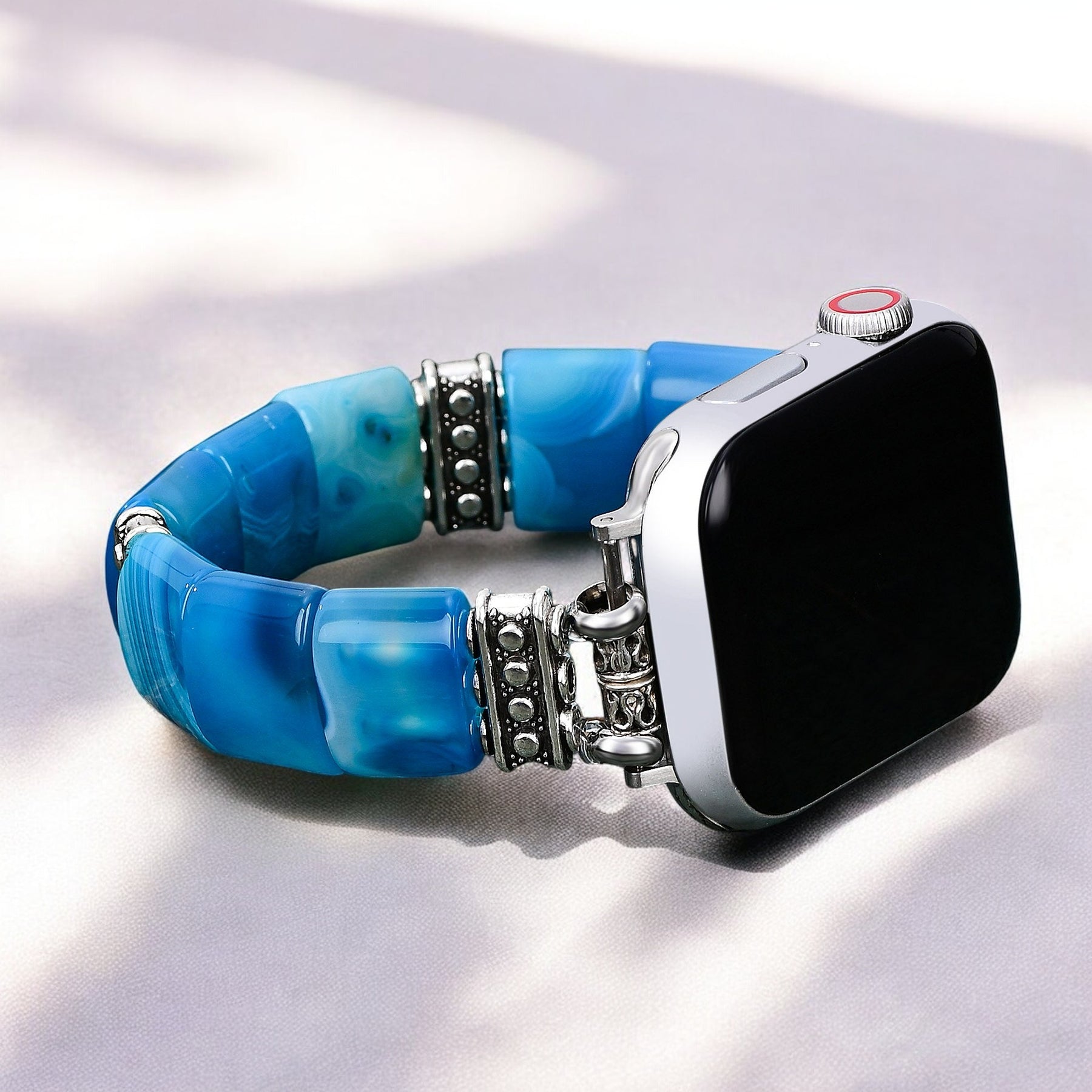 静かな深淵アゲート伸縮Apple Watchストラップ