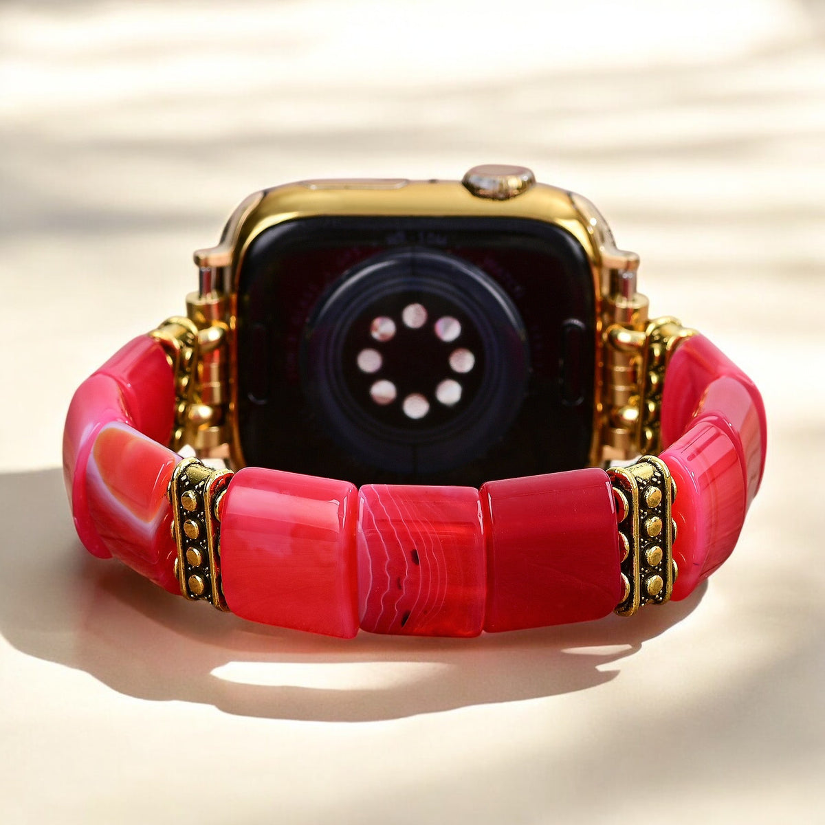 ルビーエッセンスアゲートストレッチApple Watchストラップ