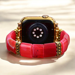 ルビーエッセンスアゲートストレッチApple Watchストラップ