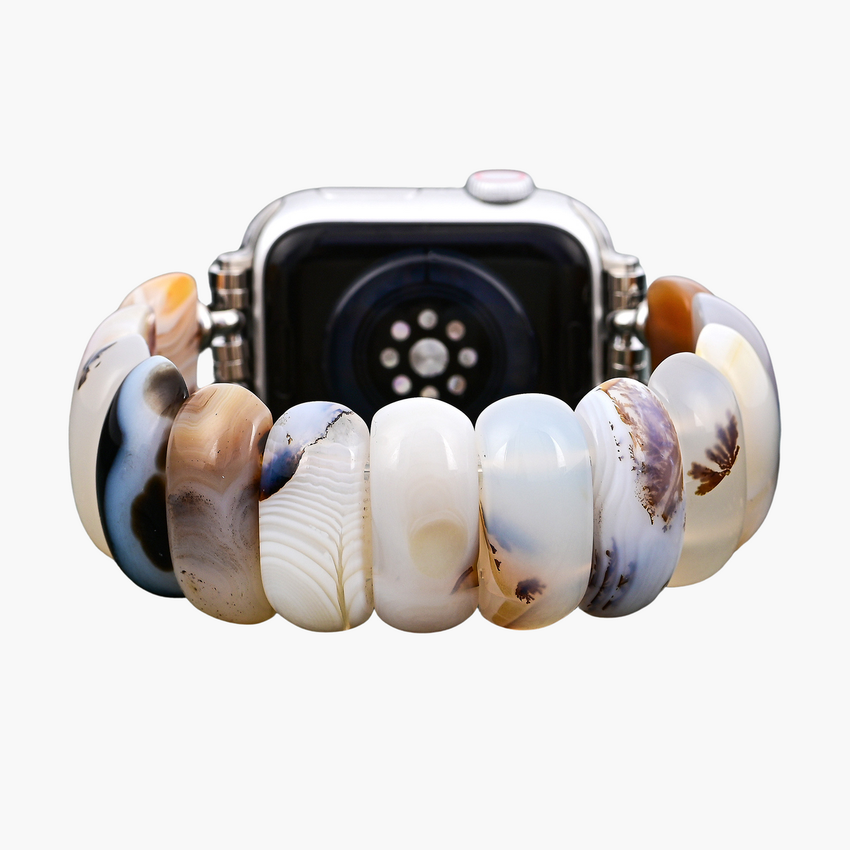 アイボリーデューンアゲートストレッチApple Watchストラップ