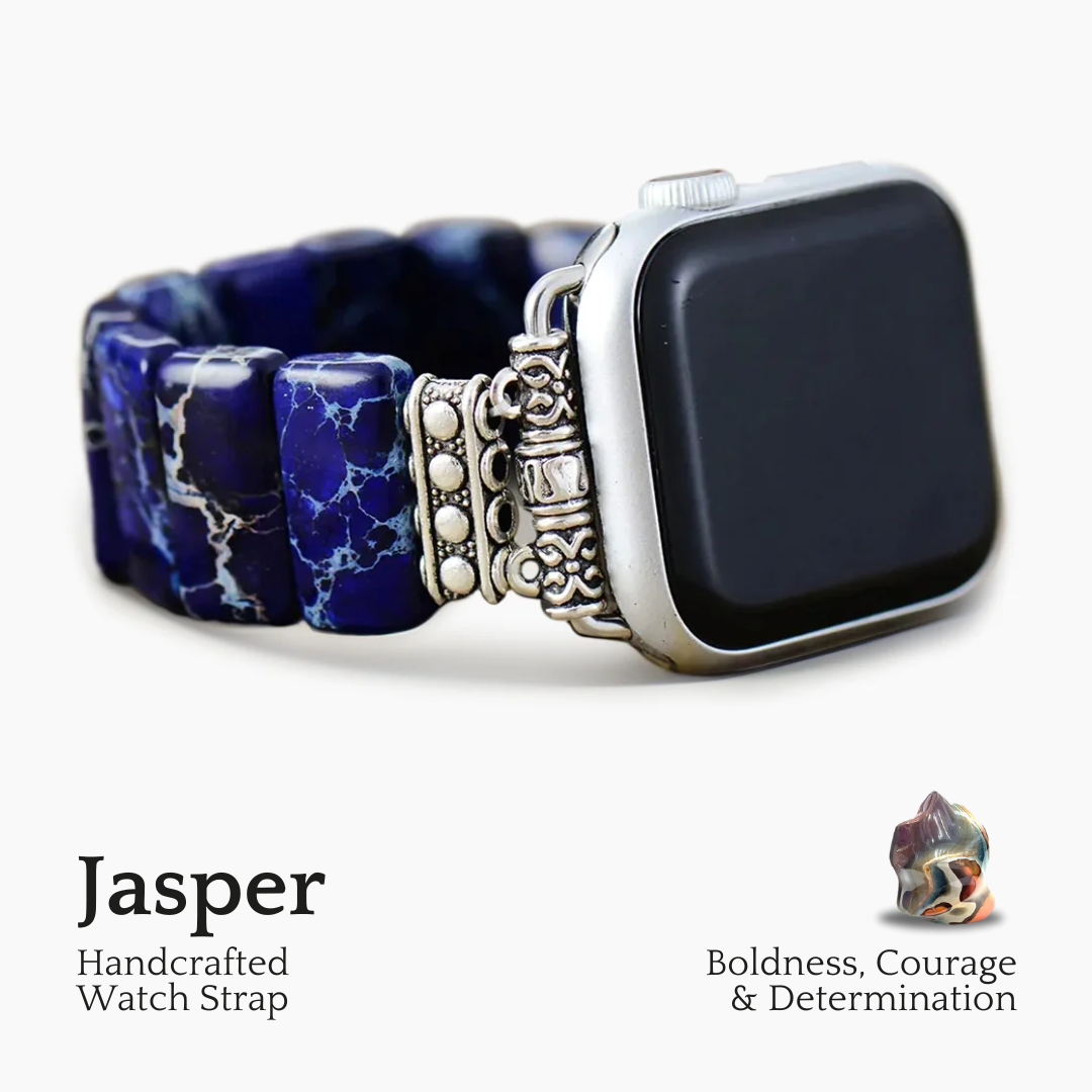 ダークネイビー チベタンジャスパー ストレッチ Apple Watch ストラップ