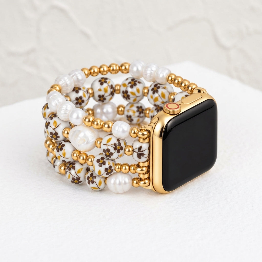 ポーセリンガーデン ゴールデンメドウ Apple Watch ストラップ