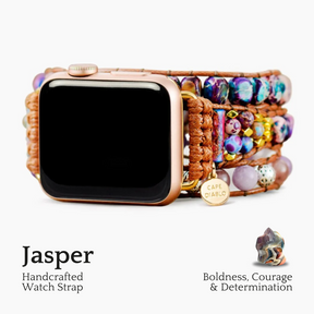 優雅なパープル ジャスパー Apple Watch ストラップ