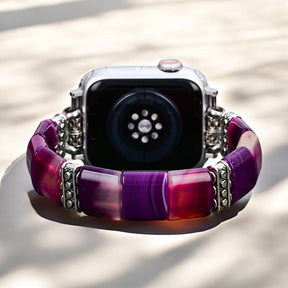 アメジストオーラアゲートストレッチ Apple Watch ストラップ