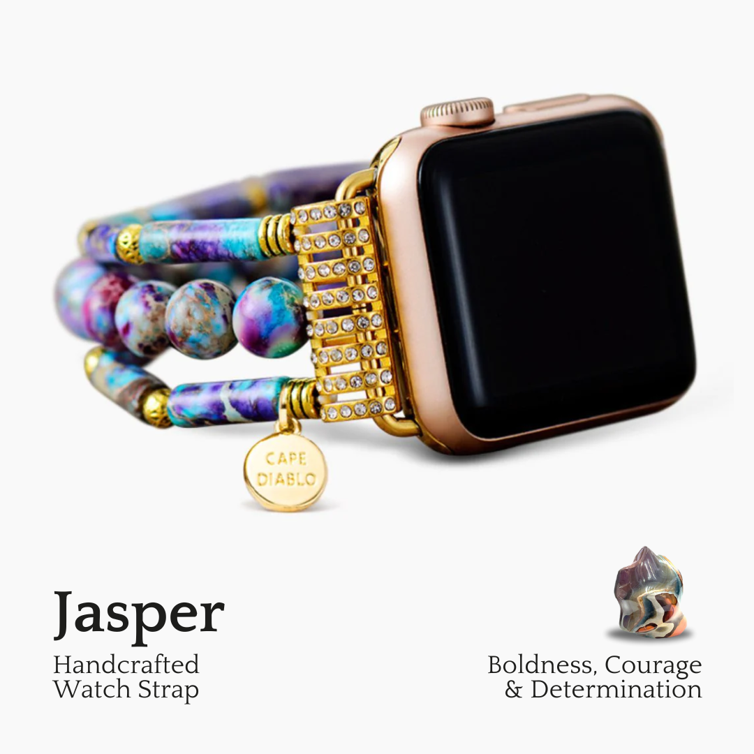 ペリウィンクルジャスパーストレッチApple Watchストラップ