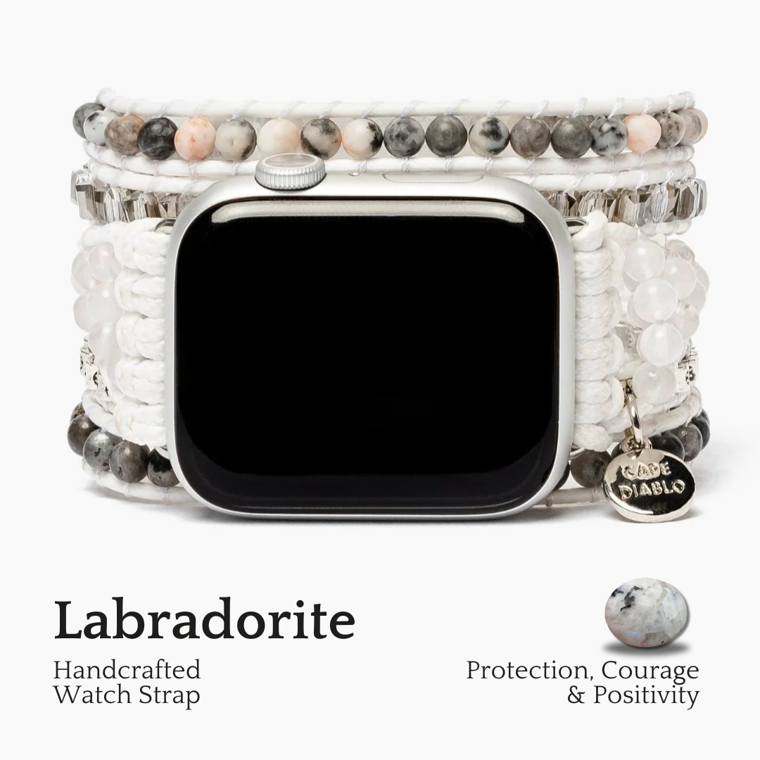ホワイトラブラドライト Apple Watch ストラップ