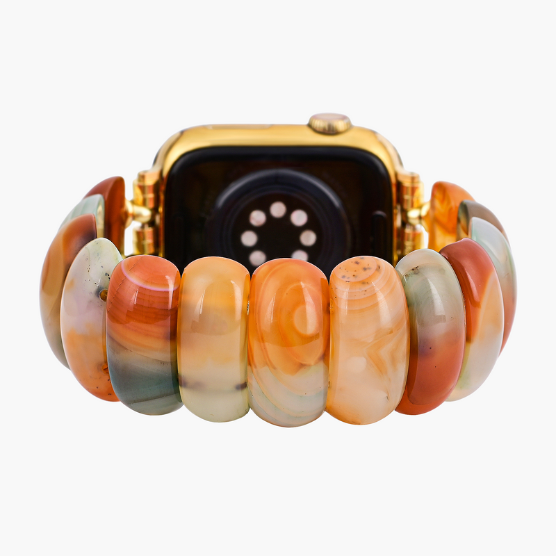 ゴールデンダスクアゲートストレッチApple Watchストラップ