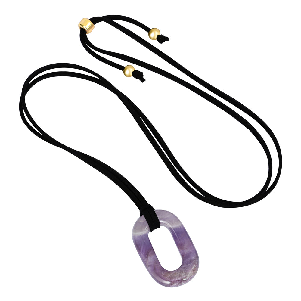 スエード アメジスト セレニティ ネックレス