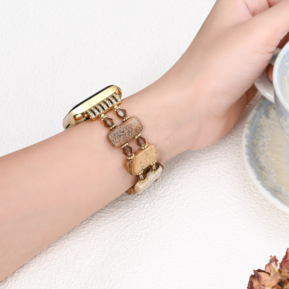 デザートジャスパー ストレッチ Apple Watch ストラップ