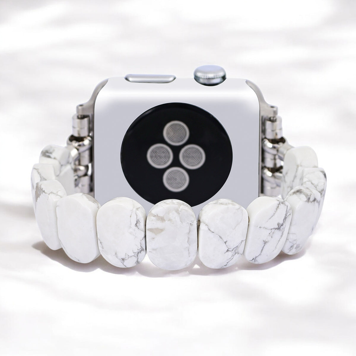 風変わりなハウライト伸縮Apple Watchストラップ