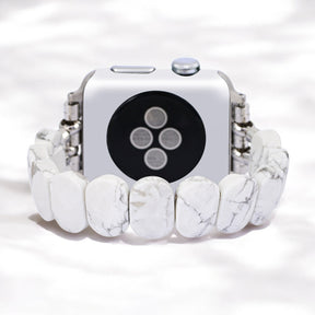 風変わりなハウライト伸縮Apple Watchストラップ