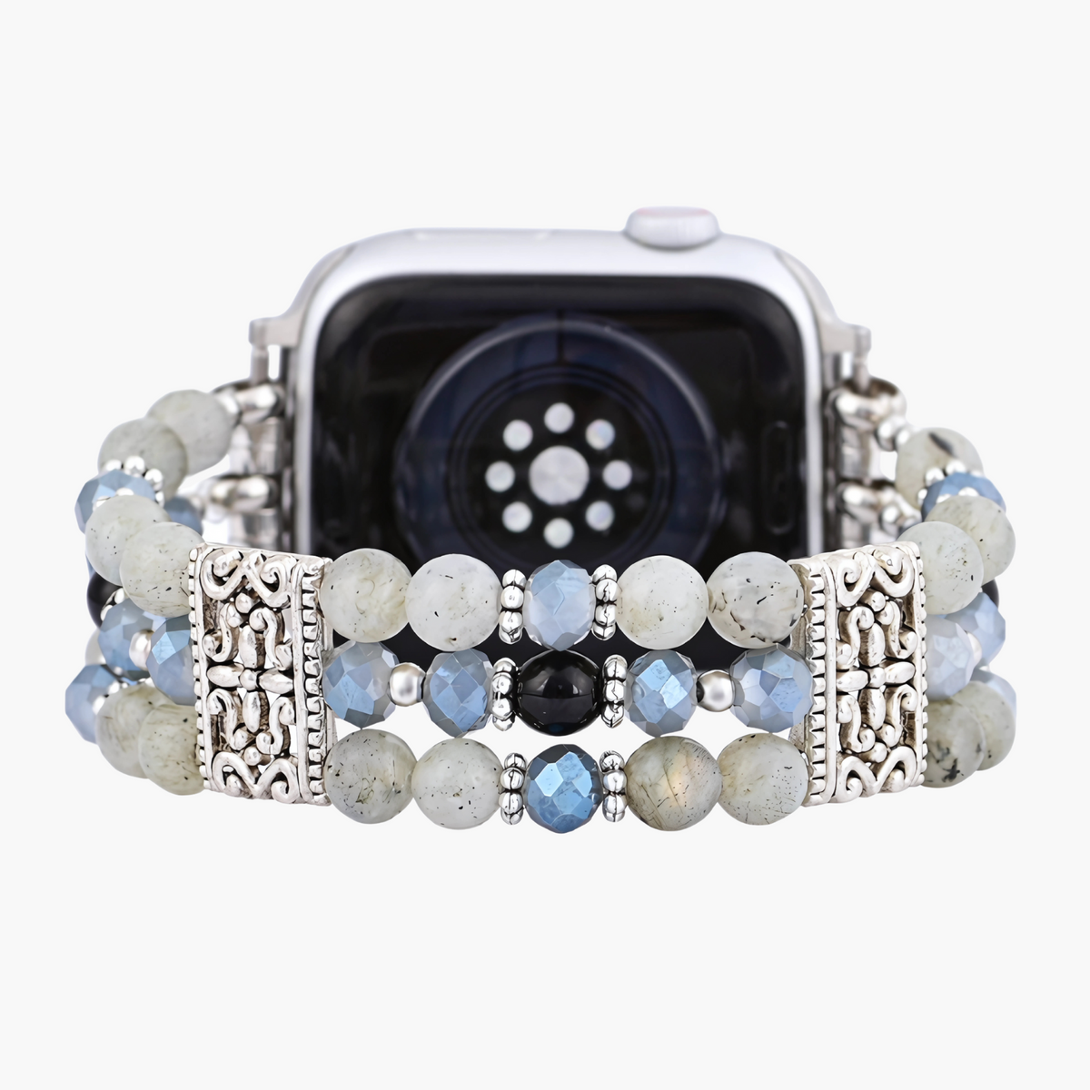 職人技のラブラドライトインディゴストレッチApple Watchストラップ